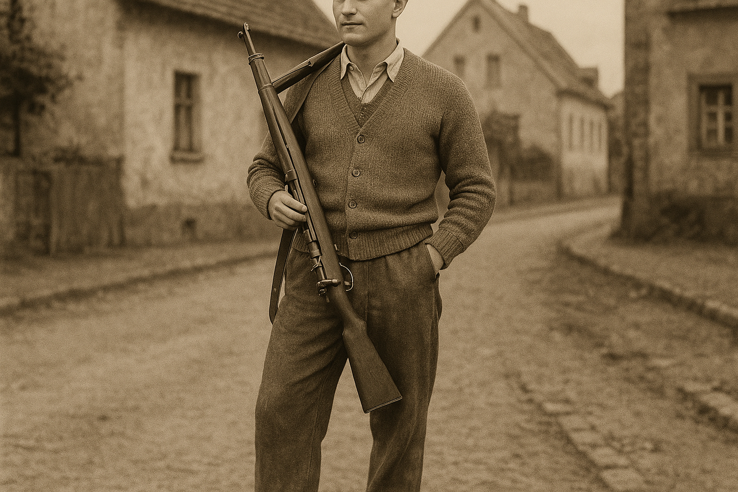 European soldier in casual attire in the 1930s